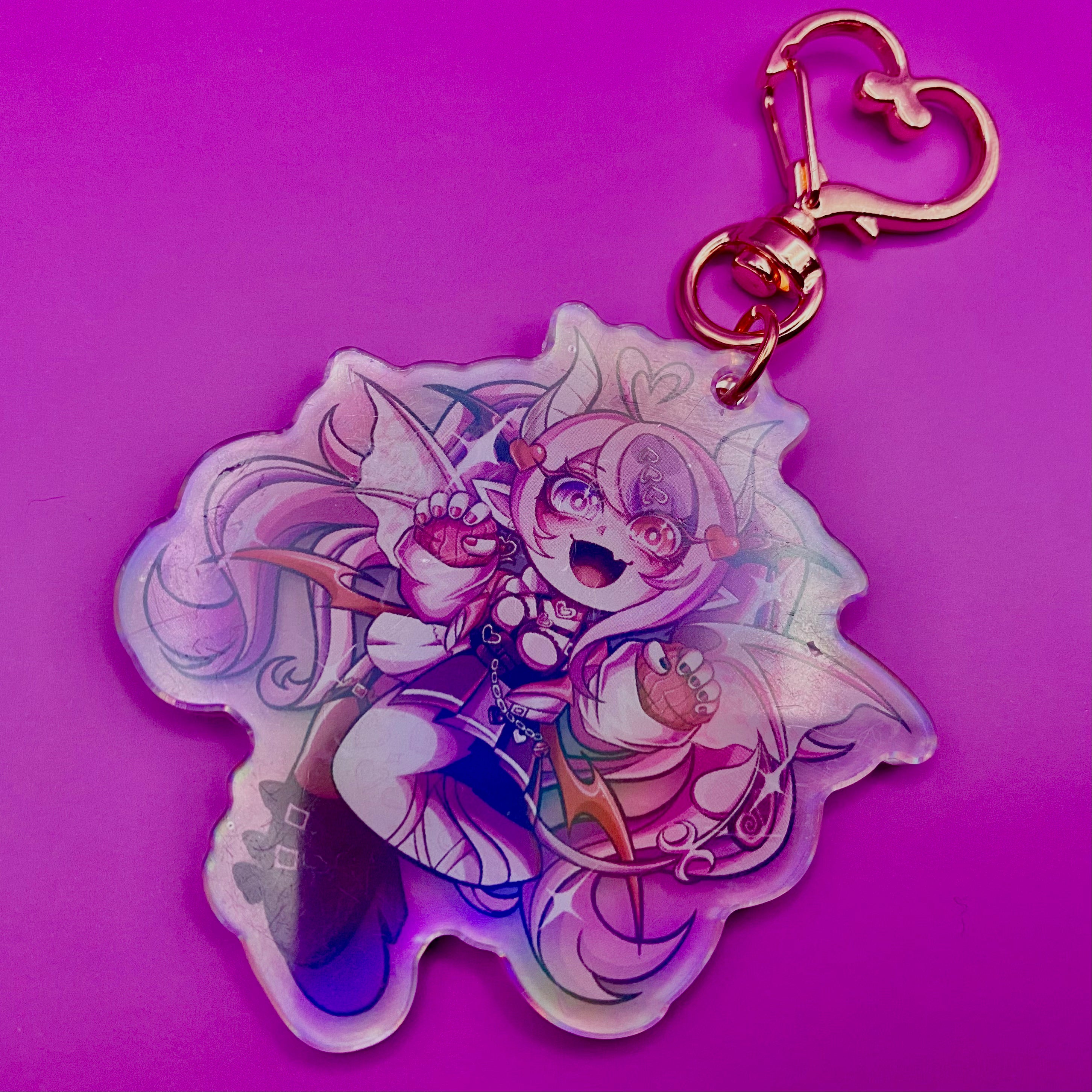 Ironmouse Iridescent Holographic Keychain