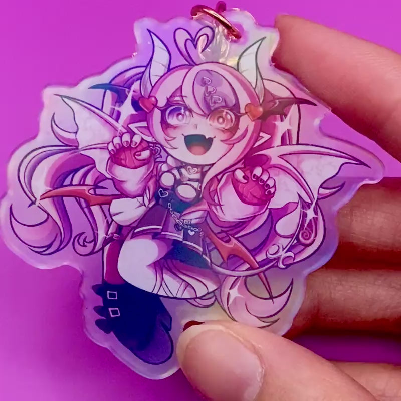 Ironmouse Iridescent Holographic Keychain